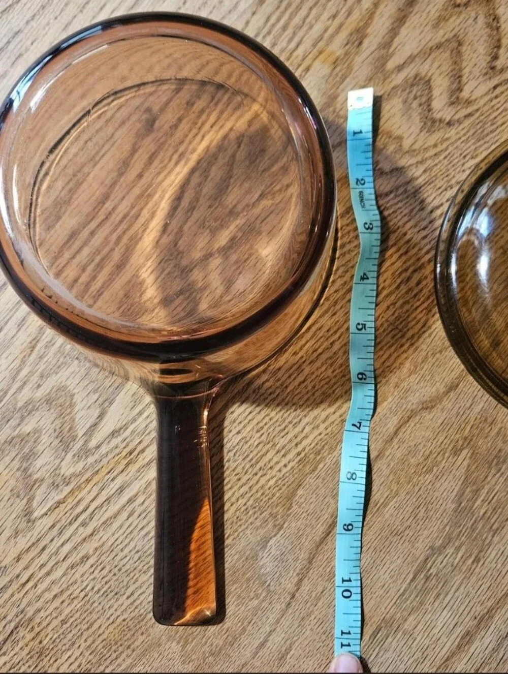 Pyrex Corning Vision Ware 1 Qt/Liter Saucepan Spout Amber W/Lid Nonstick Bottom
